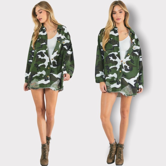 LONG SLEEVE CAMO DENIM SHIRT - Picture 3 of 4